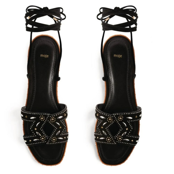 Maje Anthropologie suede sandals size 6 - Picture 4 of 10